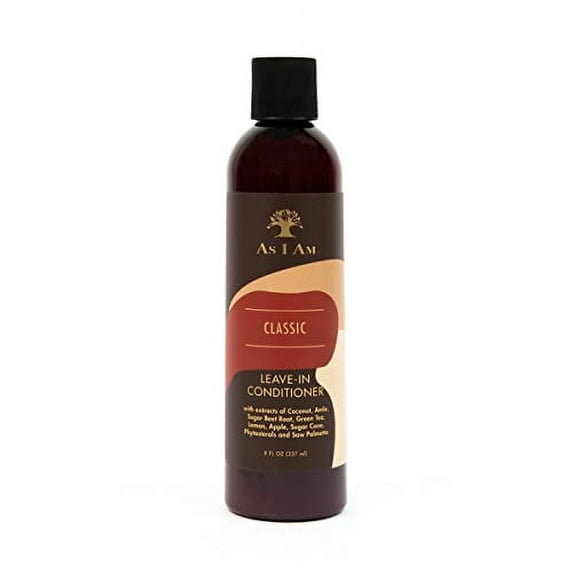 As I Am Leave In Conditioner - 8 Ounce - with Coconut, Amla, Green Tea & Saw Palmetto - Conditions & Softens - Moisturizes & Strengthens - Prevents Tangles - Eases Wet Combing - Seals Cuticles - Vegan
