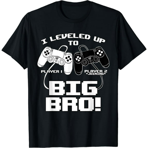 I Leveled Up To Big Bro Brother Announcement Gender Reveal T-Shirt