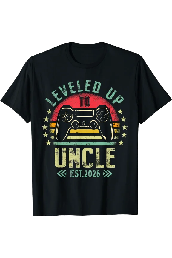 I Leveled Up To Uncle 2026 Promoted To Uncle Level Unlocked T-Shirt, Unisex T-Shirt