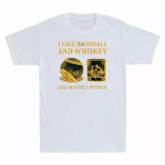 I Like Baseball And Whiskey And Maybe 3 People Funny Vintage Unisex T-Shirt