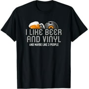 JUANXIYU I Like Beer & Vinyl Shirt. Funny Vinyl Record Music Gift T-Shirt