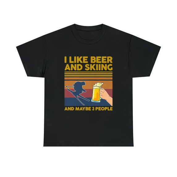 I Like Beer and Skiing and Maybe 3 People Vintage Tshirt