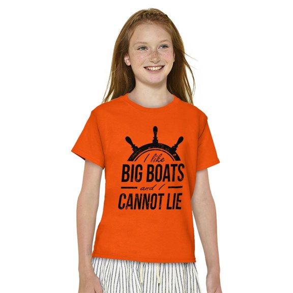 I Like Big Boats and I Cannot Lie Crewneck T Shirts Boy Girl Teen Brisco Brands XS