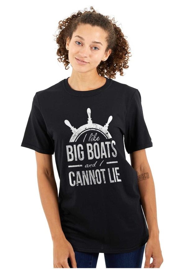 I Like Big Boats and I Cannot Lie Men's Graphic T Shirt Tees Brisco Brands L