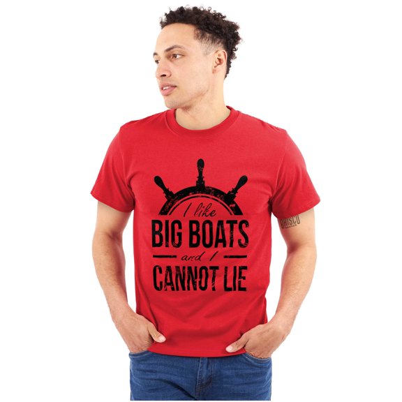I Like Big Boats and I Cannot Lie Plus Size Crewneck Graphic Tee Shirt Brisco Brands 3X