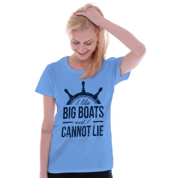 I Like Big Boats and I Cannot Lie Women's T Shirt Ladies Tee Brisco Brands 2X