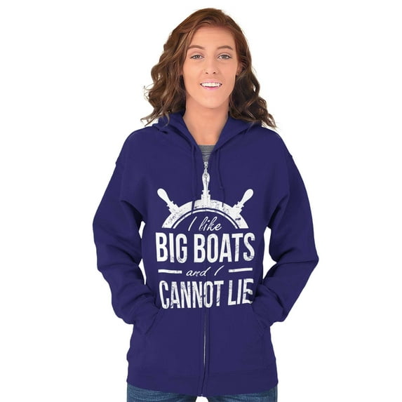 I Like Big Boats and I Cannot Lie Zip Up Hoodie Men's Women's Brisco Brands 5X