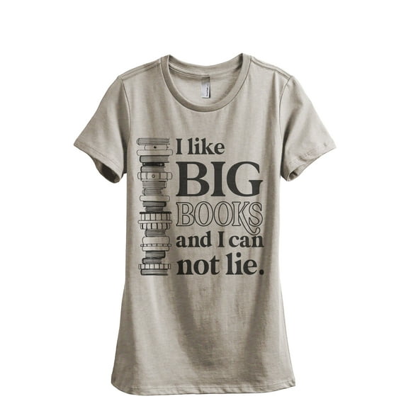 I Like Big Books And I Can Not Lie Women's Fashion Relaxed T-Shirt Tee Heather Tan X-Large