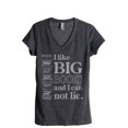 thumbnail image 1 of I Like Big Books And I Can Not Lie Women's Fashion Relaxed V-Neck T-Shirt Tee Charcoal Grey 2X-Large, 1 of 3
