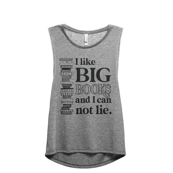 I Like Big Books And I Can Not Lie Women's Fashion Sleeveless Muscle Workout Yoga Tank Top Heather Grey Grey X-Large
