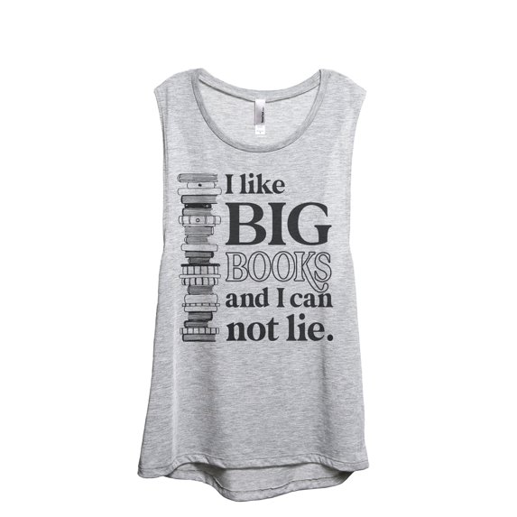 I Like Big Books And I Can Not Lie Women's Fashion Sleeveless Muscle Workout Yoga Tank Top Sport Grey Small
