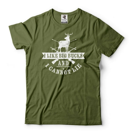I Like Big Bucks And I Cannot Lie Shirt Rude Hunting Shirt Deer Hunting Shirt Hunter Hunting Gifts (3X-Large Military Green)