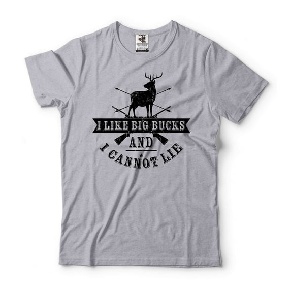 I Like Big Bucks And I Cannot Lie Shirt Rude Hunting Shirt Deer Hunting Shirt Hunter Hunting Gifts (4X-Large Grey)