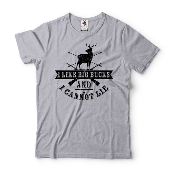 I Like Big Bucks And I Cannot Lie Shirt Rude Hunting Shirt Deer Hunting Shirt Hunter Hunting Gifts (Large Grey)