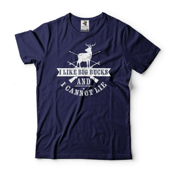 I Like Big Bucks And I Cannot Lie Shirt Rude Hunting Shirt Deer Hunting Shirt Hunter Hunting Gifts (Large Navy Blue)