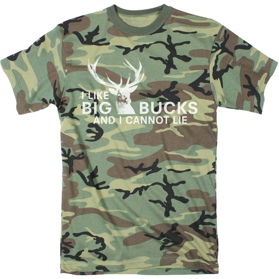 I Like Big Bucks and I Cannot Lie Youth Camo T Shirt Funny Hunting Tee