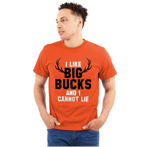I Like Big Bucks Funny Hunting Men's Big & Tall Crewneck Graphic Tee Brisco Brands 2X