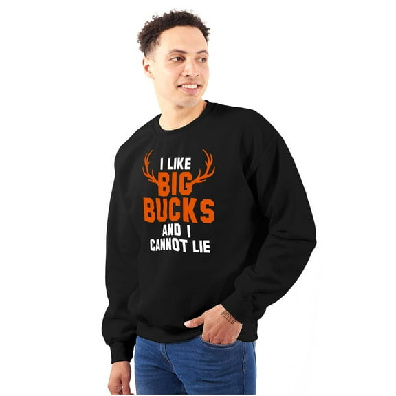 I Like Big Bucks Funny Hunting Men's Crewneck Sweatshirt Brisco Brands S