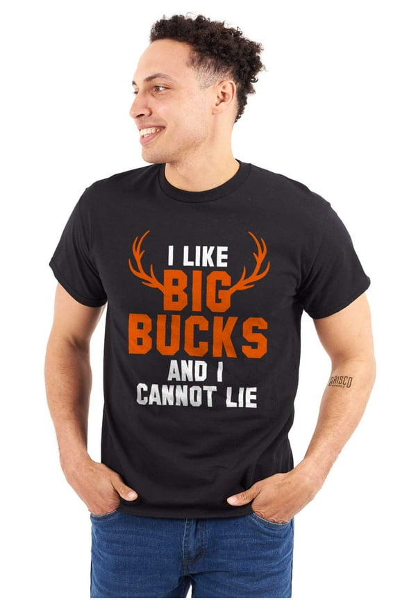 I Like Big Bucks Funny Hunting Men's Graphic T Shirt Tees Brisco Brands L
