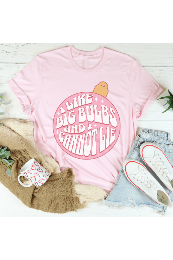 I Like Big Bulbs And I Cannot Lie Tee Athletic Heather S Peachy Sunday T-Shirt