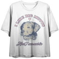 thumbnail image 1 of I Like Big Mutts And I Cannot Lie Crew Neck Short Sleeve Women's White Crop T-shirt-Medium, 1 of 3