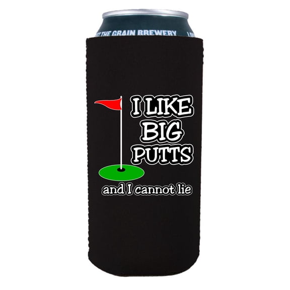 I Like Big Putts and I Cannot Lie 16 oz. Can Coolie (Black)
