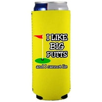 I Like Big Putts and I Cannot Lie Slim Can Coolie (Yellow)