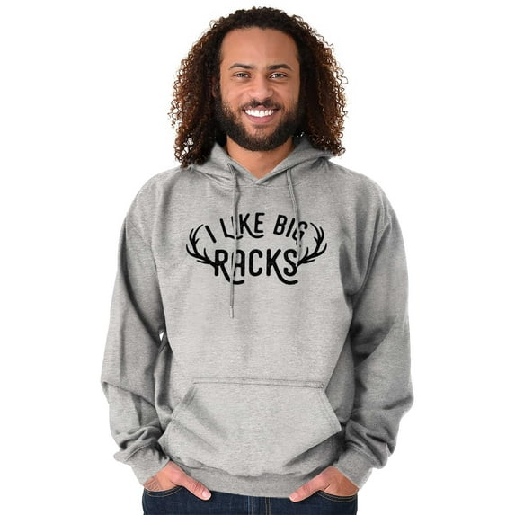I Like Big Racks Funny Hunting Men Big & Tall Graphic Hoodie Brisco Brands 2X