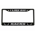thumbnail image 1 of I Like Big Racks Style Metal License Plate Frame Personalized/Car Accessories Car Tag Holder Cover (Black/Black/Silver), 1 of 2