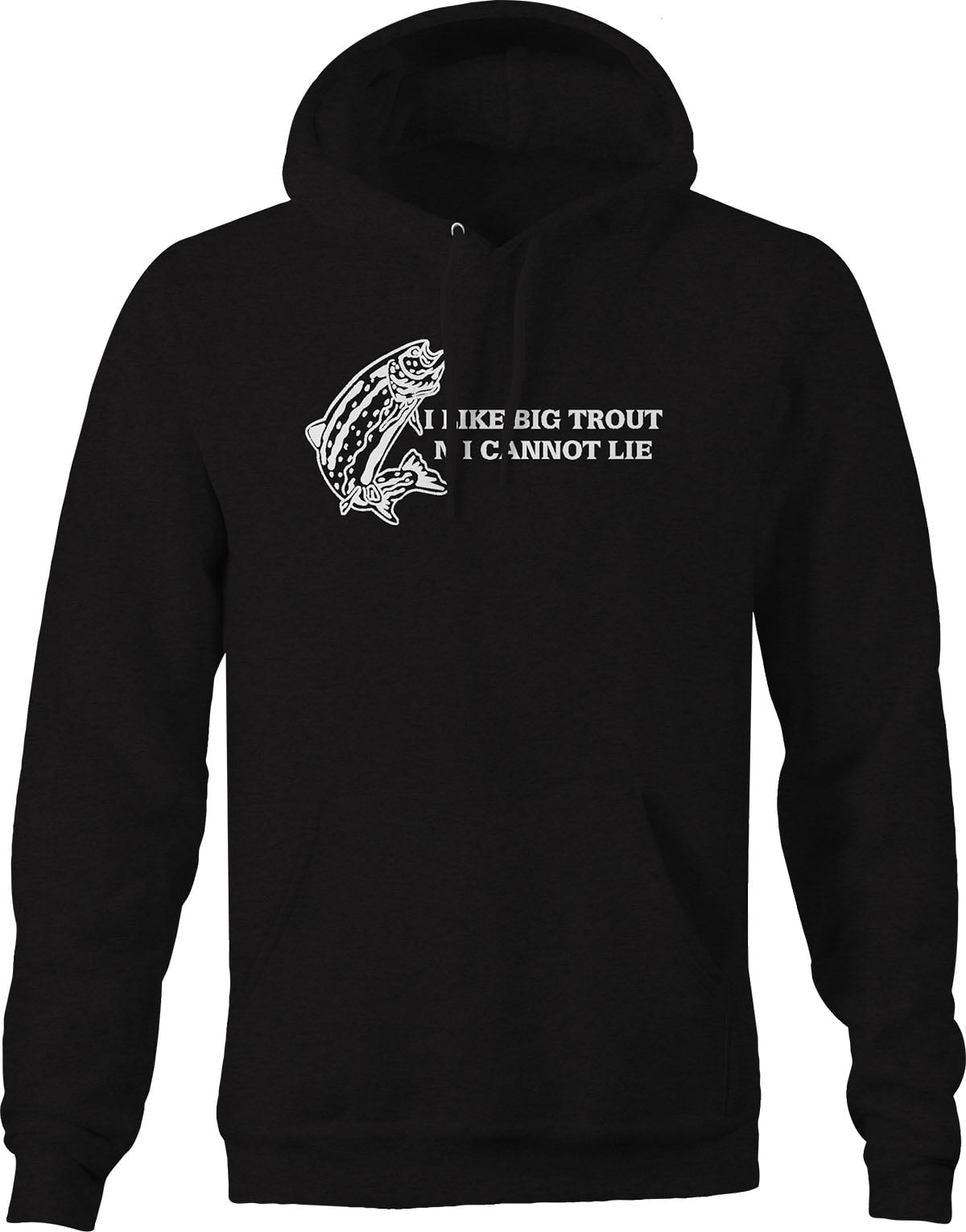I Like Big TROUT Cannot Lie Fishing Funny Graphic Hoodies Xlarge Black 