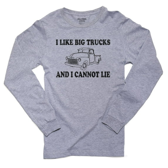 I Like Big Trucks And I Cannot Lie - Song Parody Men's Long Sleeve Grey T-Shirt