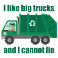 thumbnail image 1 of I Like Big Trucks and I Cannot Lie Phrase from Famous Lyric on a Dump Vehicle with Tiger for Kid's Bedroom Wall Decoration - Garbage Truck with Cute Animal Inside Artwork for Nursery Vinyl Wall Decal, 1 of 5