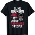 thumbnail image 1 of I Like Bourbon My Smoker 3 People Funny BBQ Lover Mens T-Shirt, 1 of 4