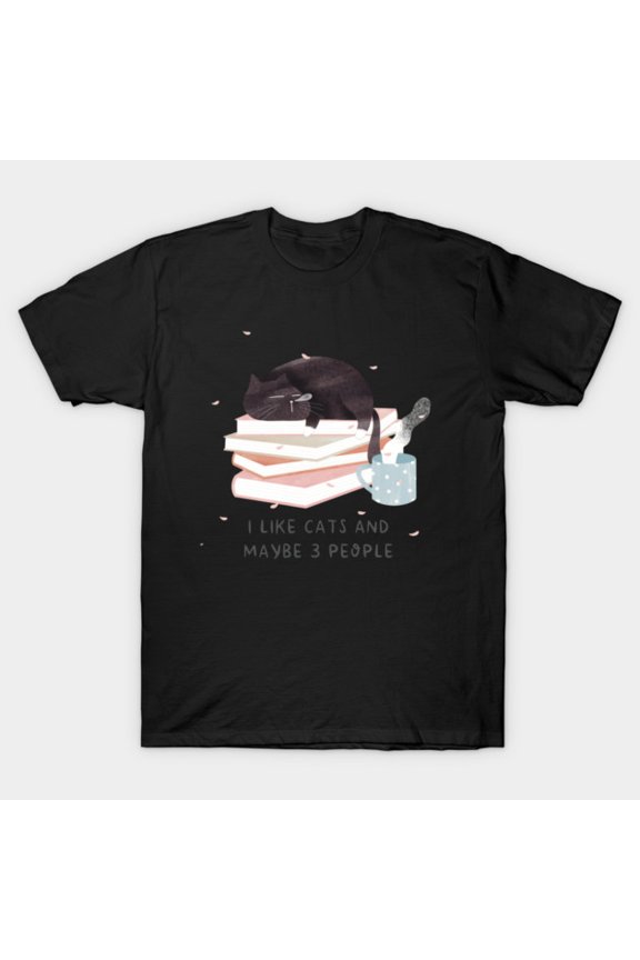 I Like Cats And Maybe 3 People Funny Vintage Retro Graphic Tee Unisex T-Shirt, for men & women, up to size 5XL