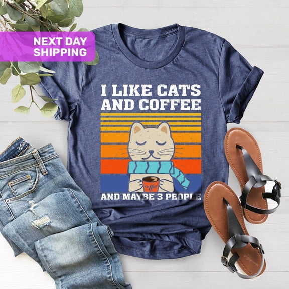 I Like Cats And Coffee Shirt, Vintage Cat Shirt, Cat Shirt, Cat Mom Gift, Coffee Lover Shirt, Cat Lover Shirt, Retro Coffee Shirt Tshirt All Size S-5XL