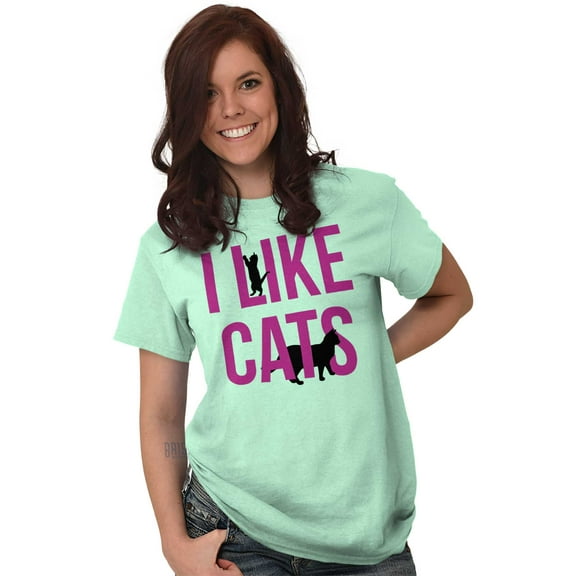 I Like Cats Crazy Feline Lover Lady Women's Graphic T Shirt Tees Brisco Brands M