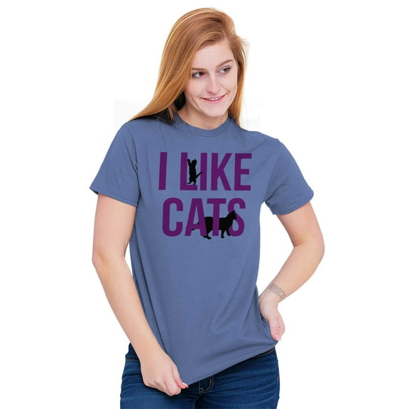 I Like Cats Crazy Feline Lover Lady Women's Graphic T Shirt Tees Brisco Brands S