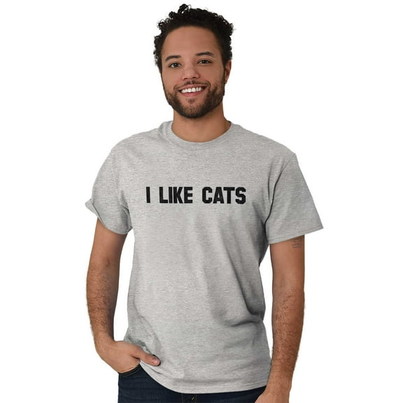 I Like Cats Funny Feline Pet Lovers Plus Size Crewneck Graphic Tee Shirt Brisco Brands 2X