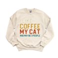 thumbnail image 1 of I Like Coffee My Cat Maybe 3 People Pet Brew Humor Feline Java Mug Sweatshirt, for men & women, up to size 5XL, 1 of 3