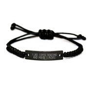 I Like Coffee Roasting Gifts for Men from Friends - Unique Rope Bracelet for Coffee Lovers, Graduation Custom Gift