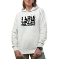 thumbnail image 1 of I Like Coffee and Maybe Three People, Groovy Retro Wavy Text Merch Gift, White Hooded Sweatshirt or Hoodie, Small, 1 of 5
