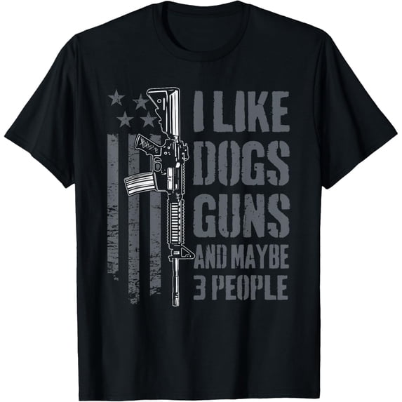 I Like Dogs And Maybe 3 People - Funny Dog Lover Men T-Shirt