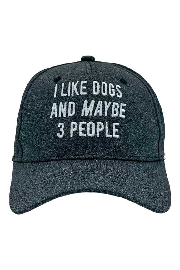 I Like Dogs and Maybe 3 People Hat Funny Anti Social Pet Puppy Animal Lover Cap