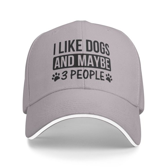 I Like Dogs And Maybe 3 People Logo Unisex Adult Baseball Caps Adjustable Casquette Dad Hat Sandwich Cap Outdoors Headwear