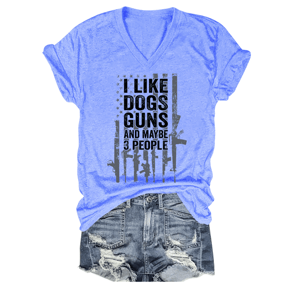 I Like Dogs And Maybe 3 People T Shirt V Neck I Like Dogs And Maybe 3 People Shirt Funny Dog Lovers T-Shirt
