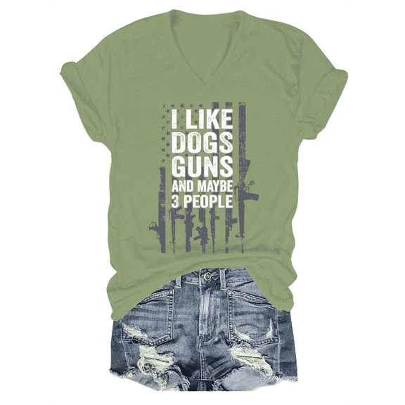 I Like Dogs And Maybe 3 People T Shirt V Neck I Like Dogs And Maybe 3 People Shirt Funny Dog Lovers T-Shirt