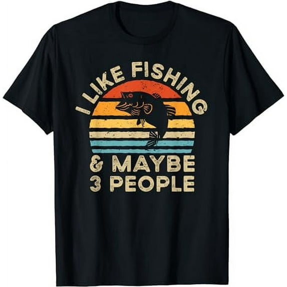I Like Fishing And Maybe 3 People Retro Vintage T-Shirt