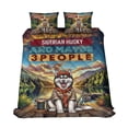 thumbnail image 1 of I Like Fishing, and my Siberian Husky, and Maybe 3 People. Happy Father's Day Quilt Bedding Set Husky Dog Lover Gifts 1 Blanket Bed Cover 2 Pillowcases - 00004, 1 of 5