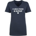 thumbnail image 1 of I Like Food & Kpop Womens V-Neck T-Shirt, 1 of 2