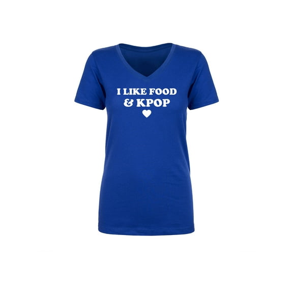 I Like Food & Kpop Womens V-Neck T-Shirt